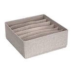 Bigso Box of Sweden grand organiseur tiroir – boîte de rangement avec 6 compartiments – séparateur tiroir pratique pour la commode ou la chambre à coucher – idéal pour les petits accessoires – beige