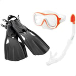 Dive Mask Snorkel & Fin Set Youth Scuba Beach Snorkelling Swim Flippers NEW UK