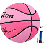 Senston Ballon de Basket Taille 5 avec Pompe, Basketball de Rue Intérieur/Extérieur