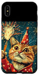 iPhone XS Max New Year Cheer with this Happy and Funny looking Cat Design Case