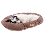 Ferplast Panier Chien Relax, Coussin pour Chiens de Petite Taille, Panier Chats, Tapis Chien Voitures, Lavable, en Tissu Micropolaire avec Rembourrage Doux, 43 x 30 cm. Taupe