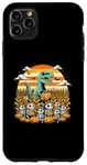 Coque pour iPhone 11 Pro Max Costume d'Halloween amusant de dinosaure T-Rex chats et citrouilles