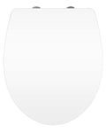 WENKO Abattant WC Blanc, abattant WC avec Frein de Chute, Fixation INOX clipsable, Duroplast Acrylique, 39x45 cm, Blanc
