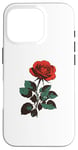 iPhone 16 Pro Cute Red Roses Flower Gardening Red Flower Valentines Day Case