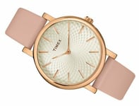 Timex Metropolitan TW2R85200 Montre - Inox or Rose - Bracelet en Cuir - Ø37mm