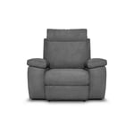 Fauteuil de relaxation manuel houda en tissu - Gris - Gris