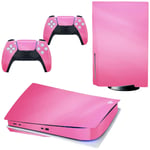 YWZQ For PS5 Digital Edition Skin Sticker Decal Cover for Playstation 5 Console And 2 Controllers PS5 Skin Vinyl Sticker,Pink