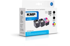 KMP MULTIPACK H77 - 3 pakker - sort, farve (cyan, magenta, gul) - kompatibel - blækpatron (alternativ til: HP CH563EE, HP CH564EE)