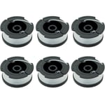 6-pack spolar A6481 A6485 för Black Decker-trimmare