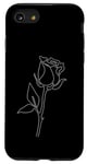 Coque pour iPhone SE (2020) / 7 / 8 Rose Fleur Abstraite Dessin Minimaliste one Line Art