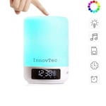 INNOVTEC trådlös Bluetooth-högtalare Sänglampa Touch Väckarklocka med LED-skärm för iPhone iPad Android