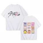 Nya Stray Kids Print Dam T-shirt Herr Mode Kortärmad Casual Sommar Kvinnliga Toppar T-shirts L45-White S