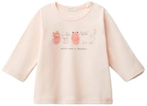 United Colors of Benetton Baby Boys' 3atna1055 M/L T-Shirt, Pink, 68 cm