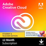 Adobe Creative Cloud All Apps |Student & Teacher|1 Year| PC/Mac |Digital Download