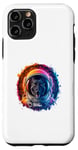 Coque pour iPhone 11 Pro Homme Femme Coloré Space Astronaute Belge Malinois