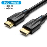 Vention Câble HDMI 2.1 pour TV Box USB C HUB PS5 Câble HDMI 8K/60Hz Câble répartiteur HDMI Ultra Haut Débit eARC HDR10 Câble HDMI2.1, Noir AAN- 1.5m