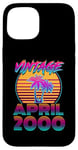 Coque pour iPhone 15 25 Years Old Retro Vintage Funny April 2000 25th Birthday