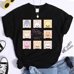 K-POP Stray Kids T-shirt Män och Kvinnor T-shirts Harajuku Y2K T-shirt Casual Sommar Kortärmad Kvinnlig Toppar Tees TL3274-Black L