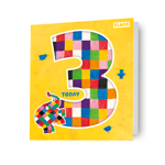 Age 3 Kids Birthday Card Elmer The Patchwork Elephant Includes Envelope 7x6 Inch