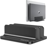 Support Ordinateur, Portable Compatible avec Macbook/iPad/Microsoft, PC Double Support Vertical Bureau Réglable Laptop Stand en Aluminium, Dock Stand pour PC(jusqu'à 17,3 Pouces), Noir