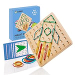 CUBIDI® Montessori Puzzle créatif en bois Geoboard pour d'innombrables figurines passionnantes Jouet éducatif qui favorise la pensée spatiale, jouet de motricité, idée cadeau pour garçons et filles à