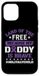 Coque pour iPhone 15 Pro Purple Up pour les enfants militaires Land Of Free Daddy is Brave