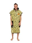 ALL-IN - Poncho Manches Courtes pour Homme - Surf, Bain, Plage - Tissu Eponge Velours 380g/m² 100% Coton - Capuche et 2 Poches - Taille Unique - Camo Smoke Black Waffle