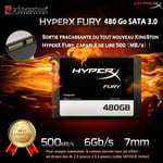 HyperX FURY 2,5" 480GB SATA 3 Intern Gaming SSD-hårddisk, svart