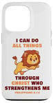 Coque pour iPhone 13 Pro I Can Do All Things Through Christ – Philippians 4:13 Lion