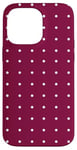 iPhone 14 Pro Max Classic White Polka Dots on Deep Burgundy Background Pattern Case