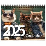 Snygg Katt Väggkalender 2025 Hängande Kalender Heminredning Rolig Katt 12 Månaders Planeringskalender Present Till Kattälskare