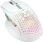 Gaming Model I 2 Wireless Souris de Jeu sans Fil - Hybride 2,4 GHz et Bluetooth, 75 g Super légère, 9 Boutons (2 échangeables), RGB, Pieds PTFE, MMO/MOBA/FPS, appuie-Pouce latéral - Blanc