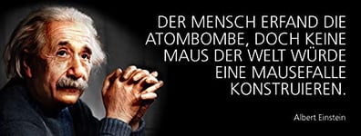 Schatzmix Spruch l'homme a inventé la Bombe Atomique, mais Aucune Souris du Monde ne constituerait Une piège à Souris. - Plaque métallique en tôle - 27 x 10 cm - Multicolore