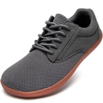 JUEQIBAA Homme Chaussures Pieds Nus Orteil Large Baskets Minimaliste Chaussures Décontractées Respirant Poids Léger pour Marcher Courir L'haltérophilie Gris 40