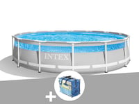 Kit piscine tubulaire Intex Prism Frame Clearview ronde 4,27 x 1,07 m + Bâche à bulles