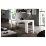 Table de séjour salle à manger extensible L160-210cm OSTUNI blanc brillant Taille unique