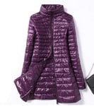 WEIYYY Hiver Plus La Taille 4XL Femmes Doudounes   Légères   Doudoune Longue Veste Slim Black as, Violet, L