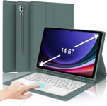 Clavier Avec Touchpad Pour Samsung Galaxy Tab S9 Ultra 14.6"",Azerty Français Clavier Bluetooth Avec Pavé Tactile Pour Samsung Tab S9 Ultra 14.6"" 2023,Vert Foncé