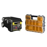 STANLEY FATMAX Pro Rolling Toolbox Chest, Heavy Duty Metal Latch, Portable Tote Tray for Tools and Small Parts, 1-94-850 & 1-97-518 Fatmax Deep Pro Organiser