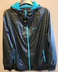 Nike Running Jacket UK Large Lightweight Black Hooded 524544-010 (72)