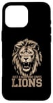 Coque pour iPhone 16 Pro Max Visage de lion drôle Meme Lions Citations Just A Man Who Loves Lions