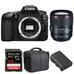 Canon EOS 90D + EF 85mm f/1.4L IS USM + SanDisk 128GB UHS-I SDXC 170 MB/s + LP-E6N + Sac | Garantie 2 ans