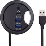 Hub Répartiteur Usb 3.0,Carte Son Usb-C 2 Ports Usb Multiport,Port De Données De Type C,Port De Données De 60 Mm,Station D'Accueil,Casque,Micro,Interface Audio Pour Ordinateur De Bureau