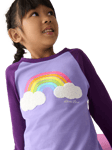 Little Bird By Jools Oliver Kids' Rainbow Cloud Long Sleeve T-Shirt, Purple