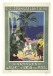 BATEAU ALGèRIE TUNISIE MAROC - POSTER HQ 50x70cm d'uneAFFICHE VINTAGE