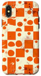 Coque pour iPhone X/XS Orange Pop Art Polka Dots Vanille Blanc et Café