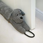 Marwood Under Door Draught Excluder Decorative Wind Stopper 81cm for Door & Window, Weighted Animal Air Door Draft Stopper Snake Noise Blocker for Bottom of Door with Hanging Loops - Grey Dog 32"