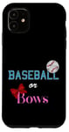 Coque pour iPhone 11 Baseball or Bows Le sexe révèle l'annonce d'un bébé de grossesse