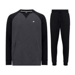 Nike Mens Sportswear Optic Crew Neck Tracksuit in Black Cotton - Size Small