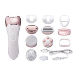 Sensio Spa Multifunctional 5 in 1 Callus Hard Skin Remover, Epilator, Body & Face Shaver, Exfoliator, Massager Men and Women, Rechargeable 2 Speeds with USB, Waterproof, Pedicure Dry Dead Skin Remover